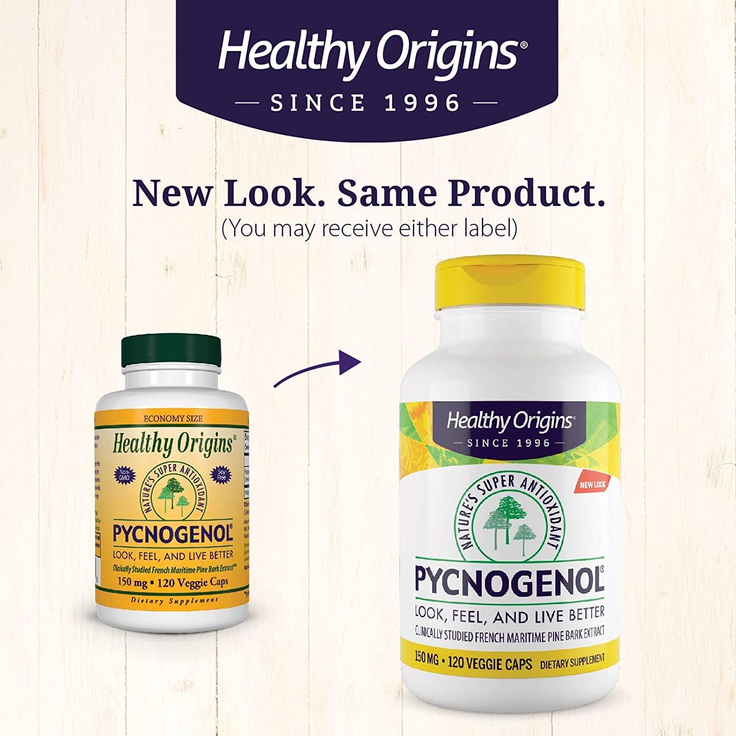 Healthy Origins Pycnogenol 150 mg - Premium Pine Bark Extract - French Maritime Pine Bark Extract for Heart Health, Skin Care & More - Gluten-Free & Non-GMO Supplement - 120 Veggie Caps