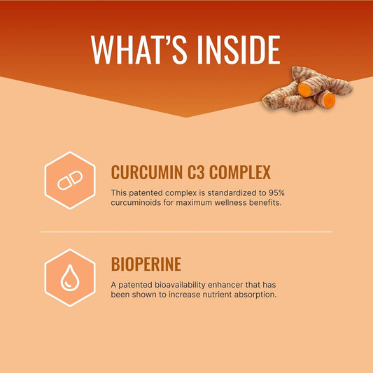 Approved Science Turmeric Md - With Bioperine & 95% Standardized Turmeric Curcuminoids - 180 Capsules (3 Month Supply)