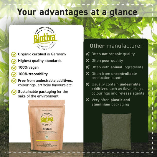 Biotiva Brahmi Capsules Organic - 500 Veggie Capsules - 500mg per Capsule - Bacopa Monnieri - Memory Plant - Vegan - No Additives - Bottled and Controlled in Germany (DE-ÖKO-005)