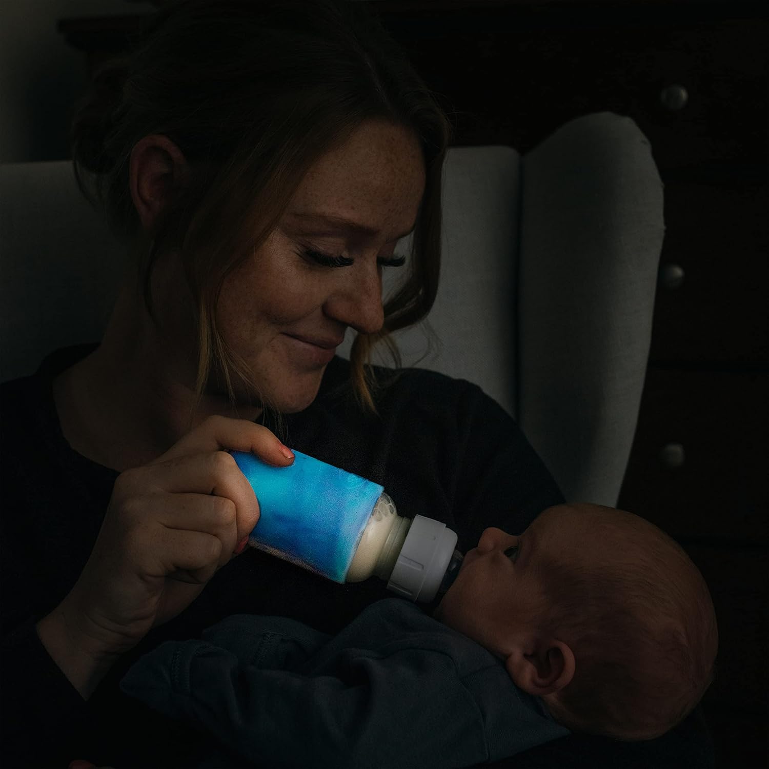 Dr. Brown's Natural Flow Options+ Glass Baby Bottle Sleeves,100% Silicone,4 oz,Narrow,Glow in the Dark