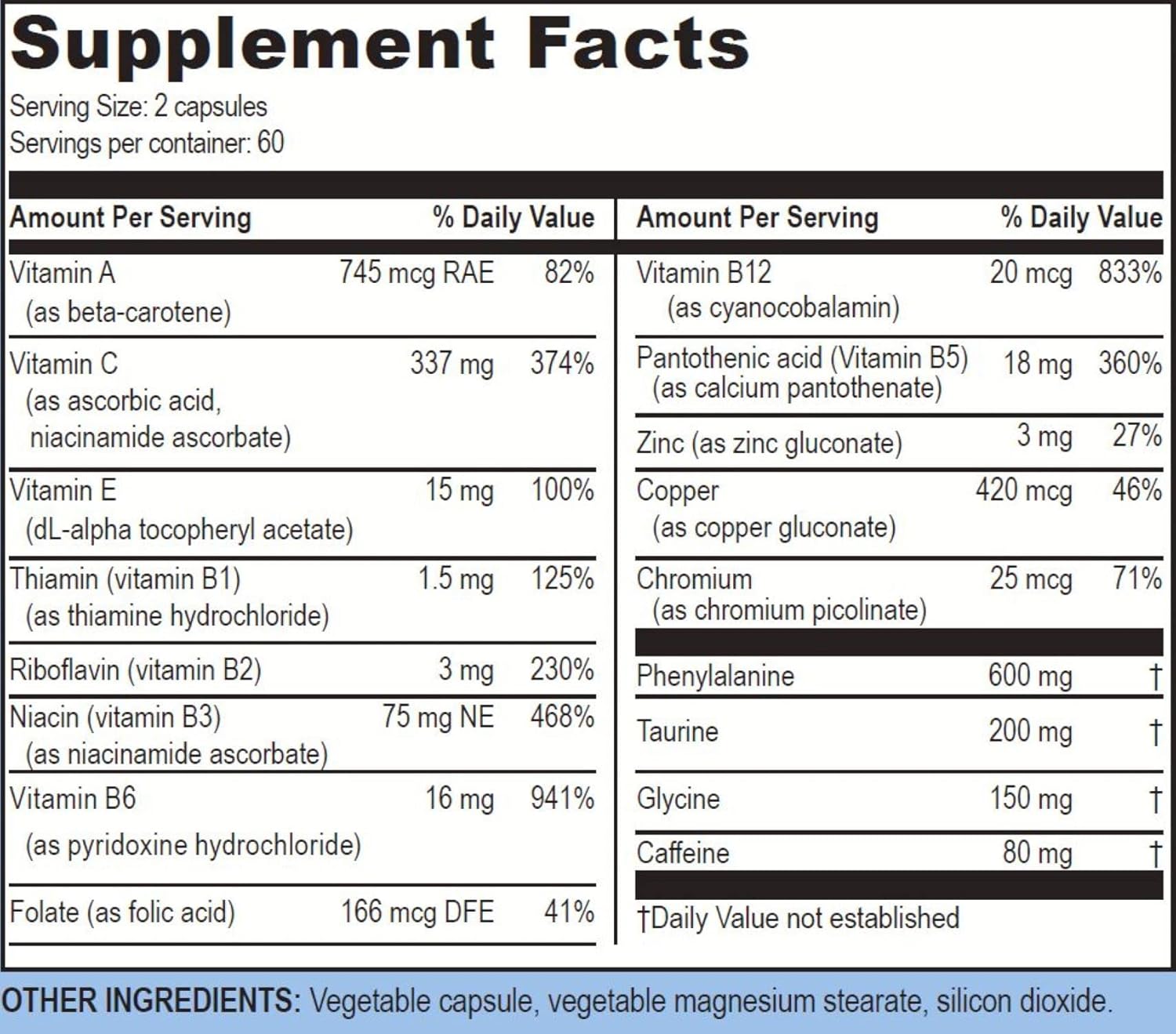 Life Enhancement Blast Caps, 60 Capsules - Energy And Focus Supplement - Nootropics Brain Support Supplement With B12, Niacin, Caffeine, Taurine, Phenylalanine, Vitamin C, & More