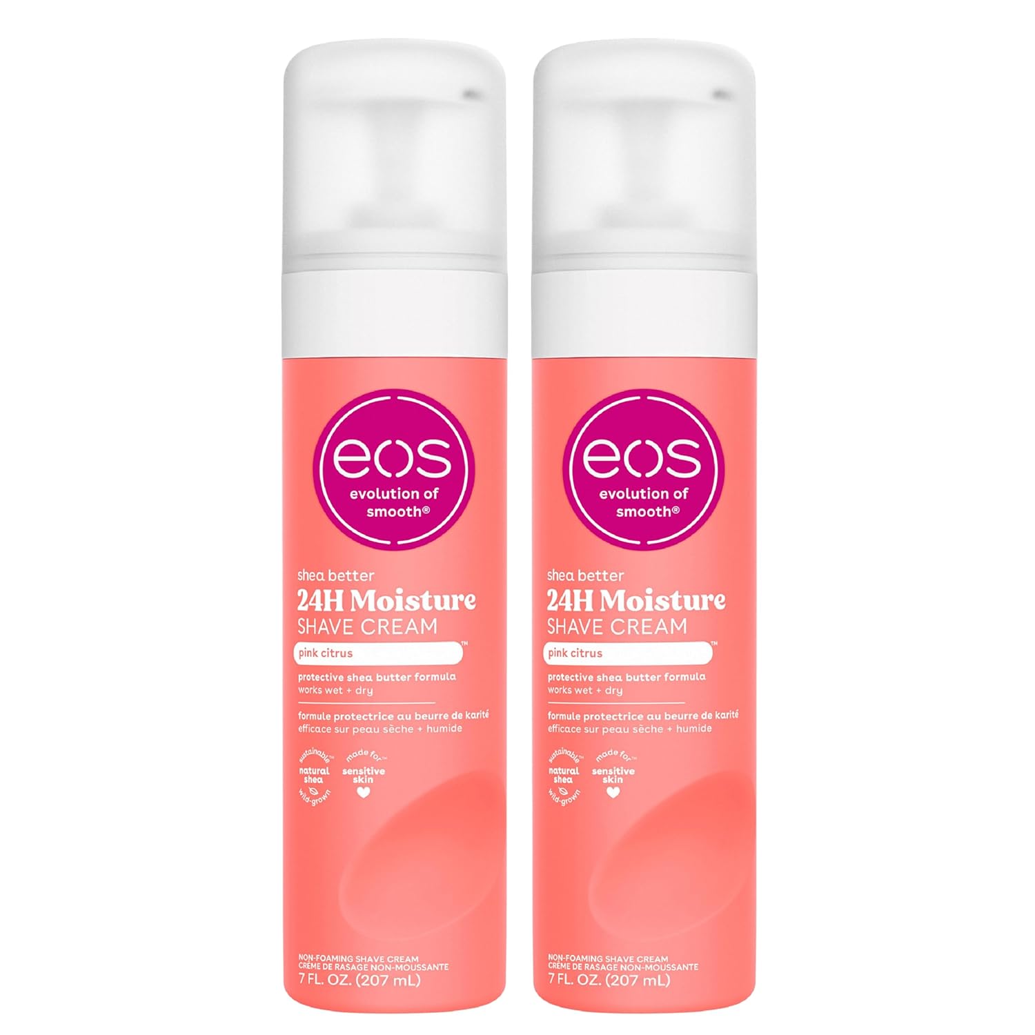 Eos Shea Better Shaving Cream- Pink Citrus, Women'S Shave Cream, Skin Care, 7 Fl Oz (Pack Of 2)