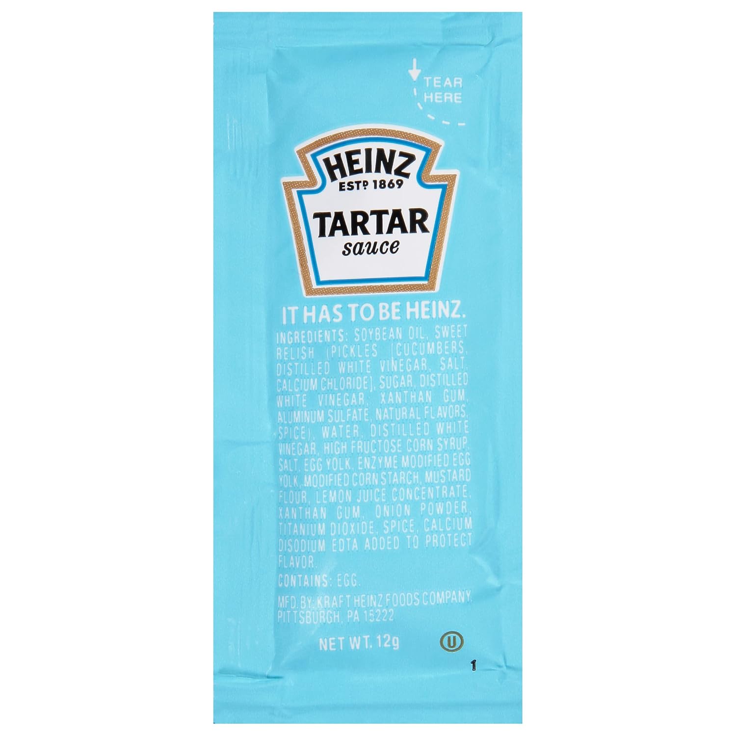 Heinz Tartar Sauce Single Serve Packet 0.4 Oz (Pack Of 200)