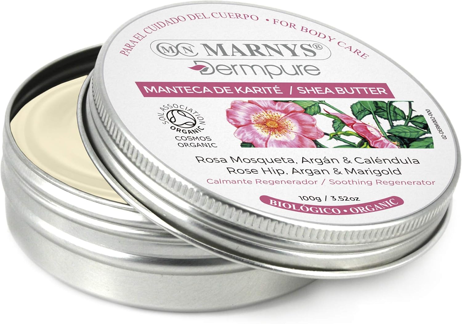 Marnys Dermpure Rosehip Shea Butter, Argan And Marigold Organic 100% Natural 100G