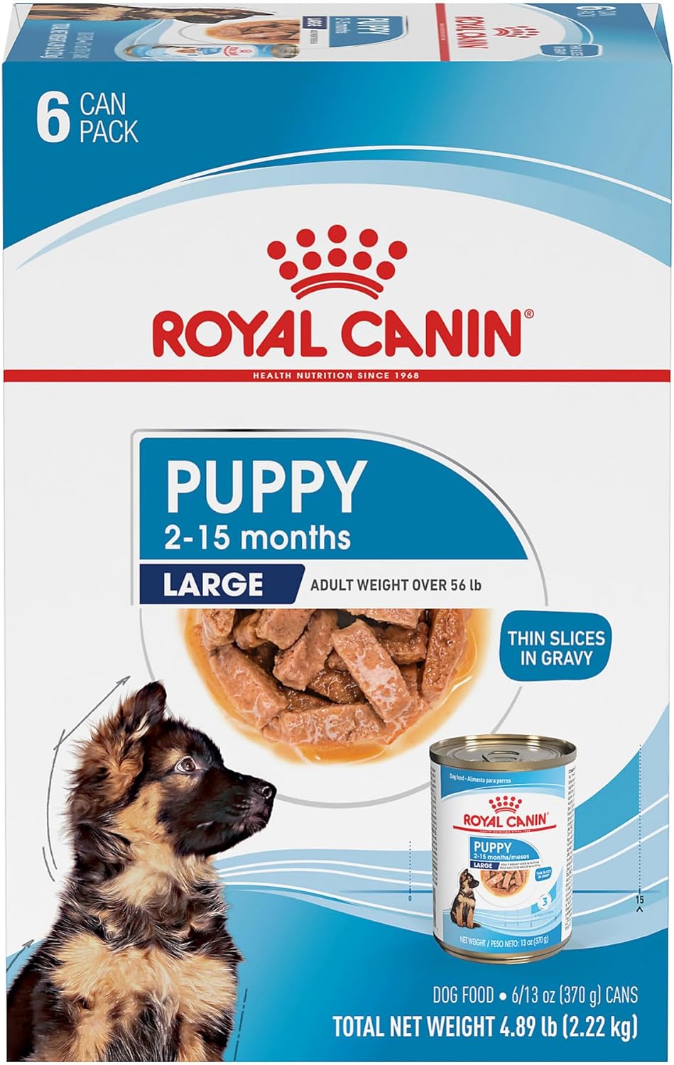Royal Canin Size Health Nutrition Large Puppy Thin Slices in Gravy Wet Dog Food, 13 Oz Can (6-Pack)