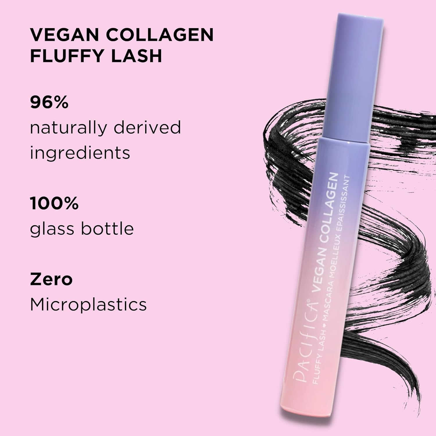 Pacifica Vegan Collagen Fluffy Lash Mascara - Black Mascara Women 0.24 oz : Beauty & Personal Care