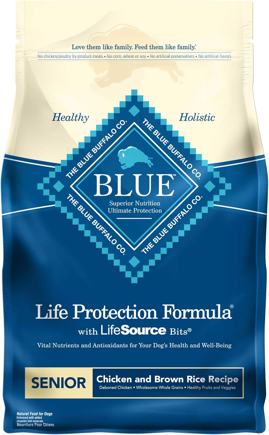 Blue Buffalo Life Protection Formula Natural Senior Dry Dog Food, Chicken And Brown Rice 6-Lb