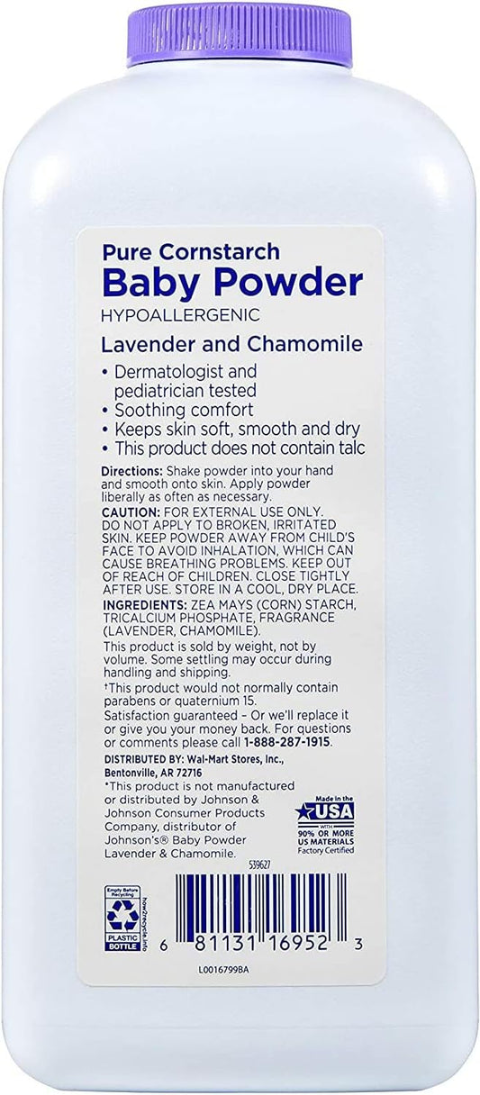 Pure Cornstarch Baby Powder with Lavender and Chamomile (2 Pack)
