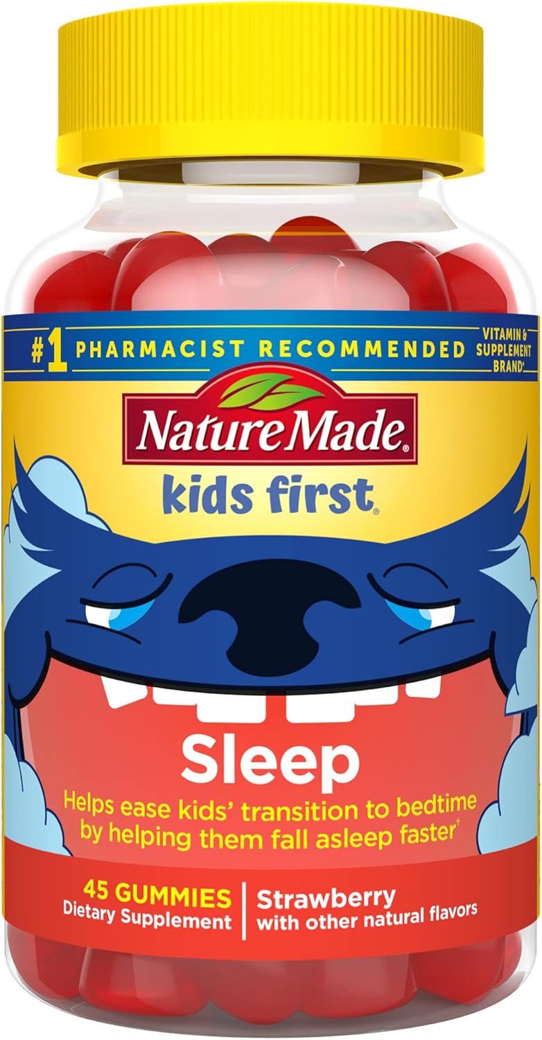 Nature Made Kids First Sleep, Kids Melatonin Gummies, 100% Drug Free Sleep Aid For Restful Sleep, 45 Count