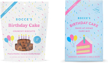 Bocce'S Bakery All-Natural, Birthday Party Kit Bundle - Birthday Cake Mix & Biscuits, Wheat-Free, Limited-Ingredient, Made In The Usa