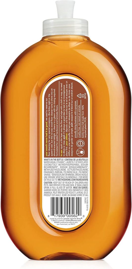 Method Hardwood Floor Cleaner, Squirt + Mop Design, Use As Laminate Or Sealed Wood Floor Cleaner, Almond Scent, 25 Fl Oz, 6 Pack, Packaging May Vary