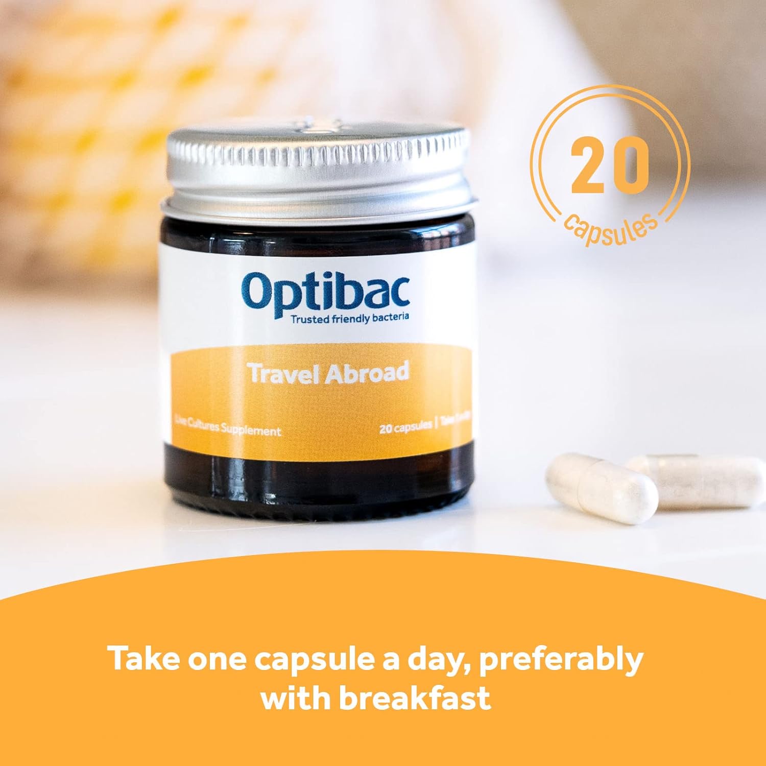 Optibac Probiotics For Travelling Abroad Pmp Uk 20 Vegetarian Capsules : Health & Household