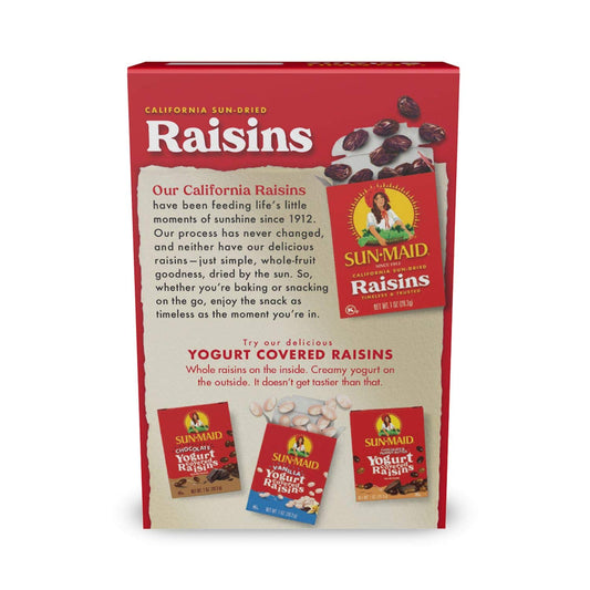 Sun-Maid California Sun-Dried Raisins - 12 Oz Sharing-Size Box - Dried Fruit Snack For Lunches, Snacks, And Natural Sweeteners