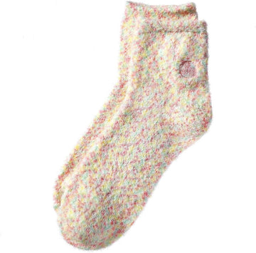 Earth Therapeutics Hemp Seed Oil Plush Socks - Peach Confetti (1 Pair) Peach Confetti
