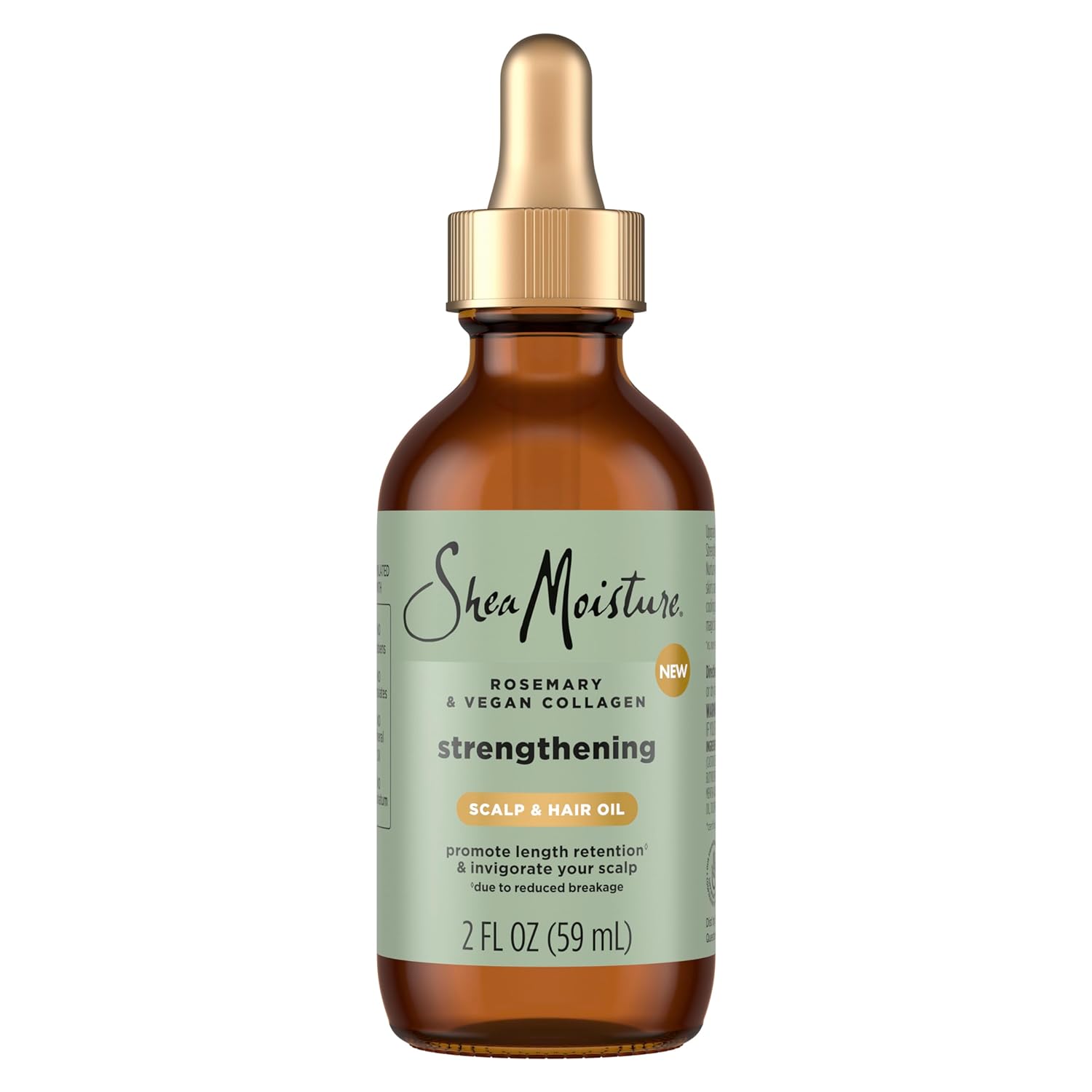 SheaMoisture Strengthening Scalp & Hair Oil Rosemary & Vegan Collagen to Promote Length Retention & Invigorate the Scalp, with ScalpBoost Technology, 2 oz