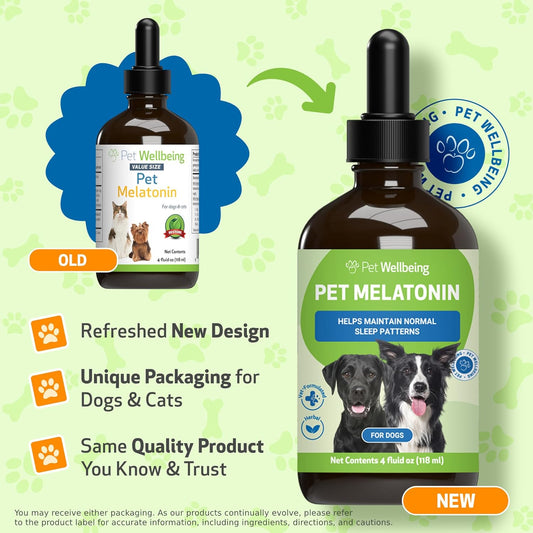 Pet Wellbeing Pet Melatonin For Dogs - Cushing'S Support, Adrenal Cortisol Balance, Helps Maintain Normal Sleep Patterns - Veterinarian-Formulated - Liquid Supplement 4 Fl Oz (118 Ml)