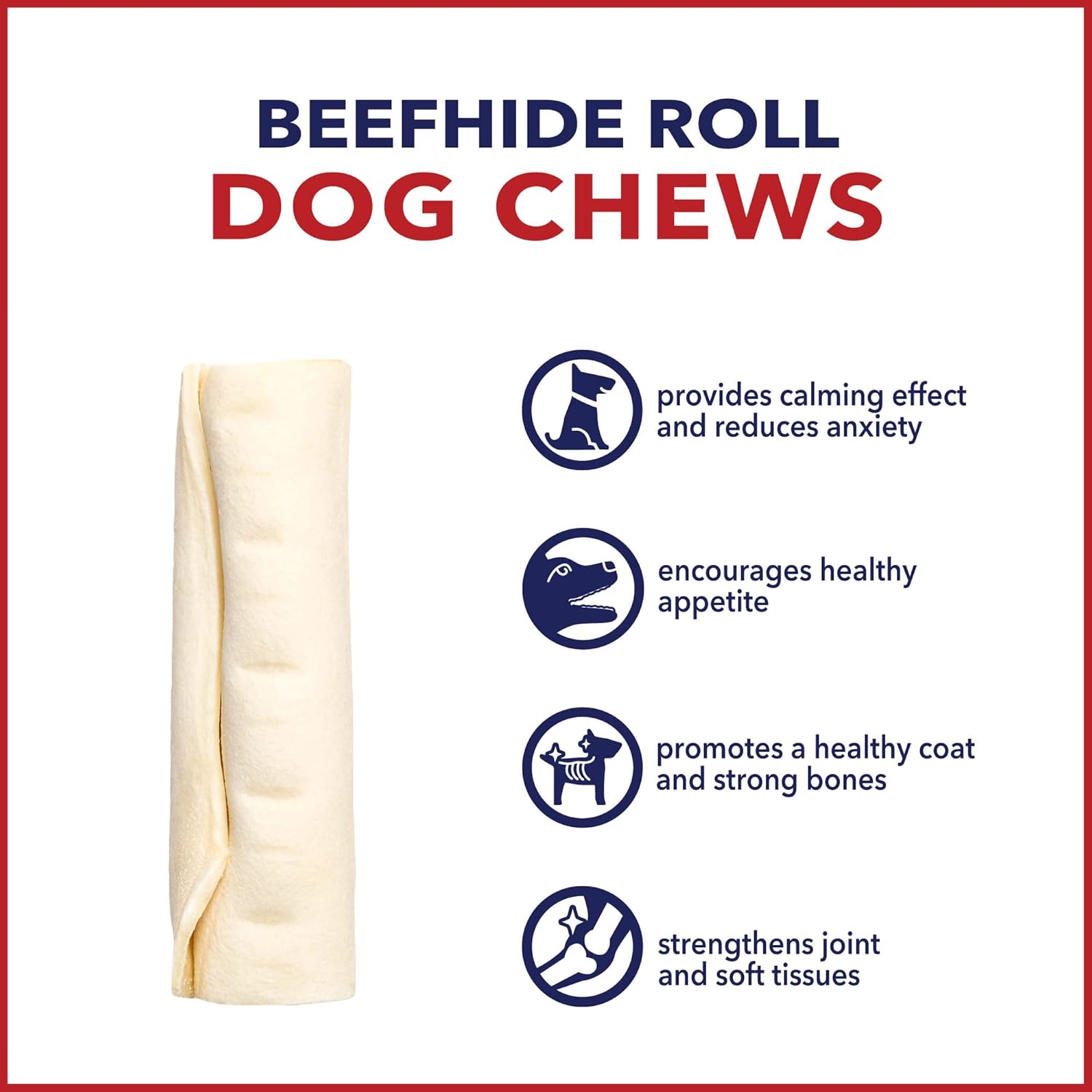 Pet Factory American Beefhide 4-4.5" Rolls Dog Chew Treats - Natural Flavor, 22 Count/1 Pack : Pet Supplies
