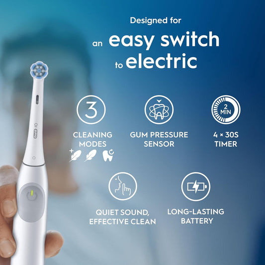Oral-B Io2 Night Black Electric Toothbrush, 1 Toothbrush Head, 1 Travel Case, Designed By Braun