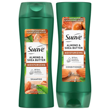 Suave Shampoo And Conditioner Set, Almond & Shea Butter - Moisturizing Shampoo & Conditioner, Dry Hair Treatment, Scented, 12.6 Oz Ea (2 Piece Set)