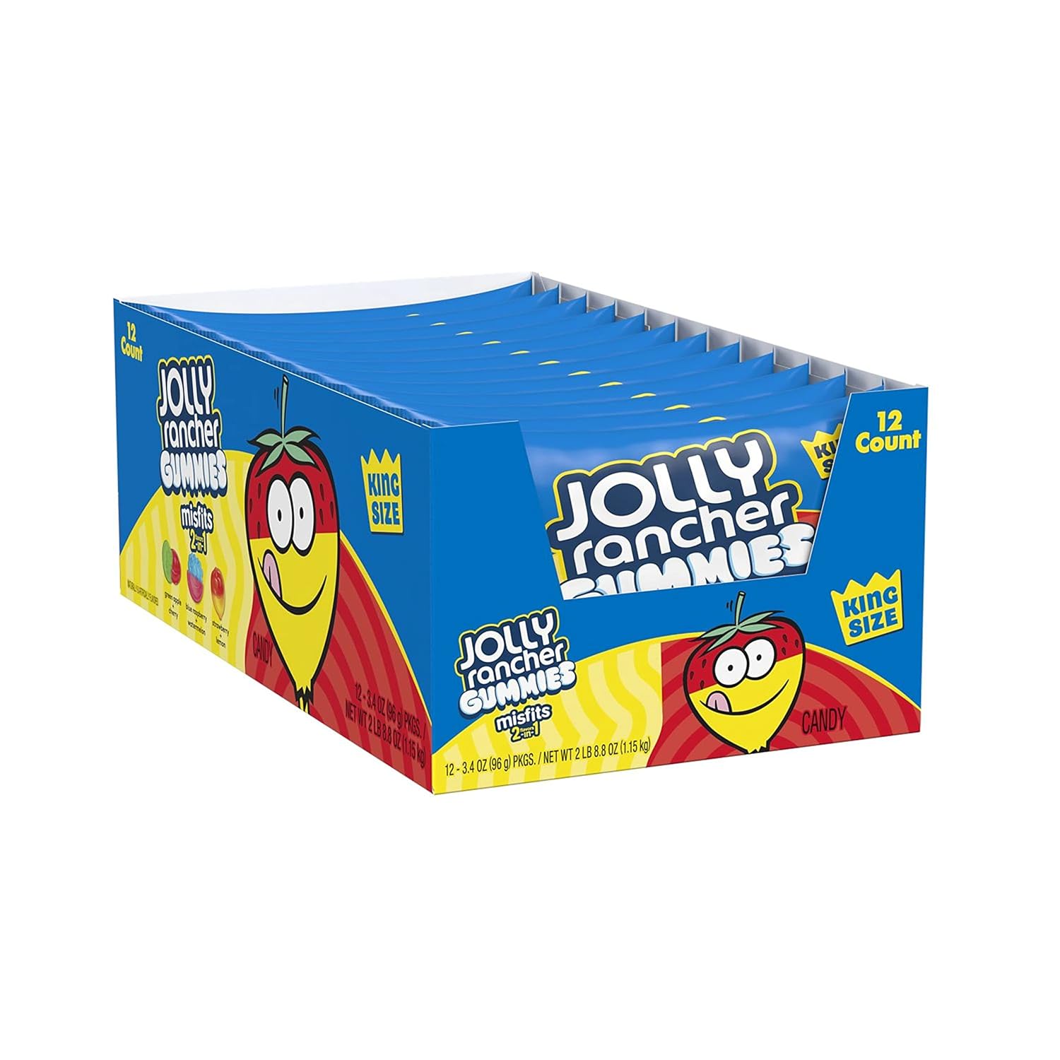 Jolly Rancher Misfits King Size, 3.4 Ounce (Pack Of 12)