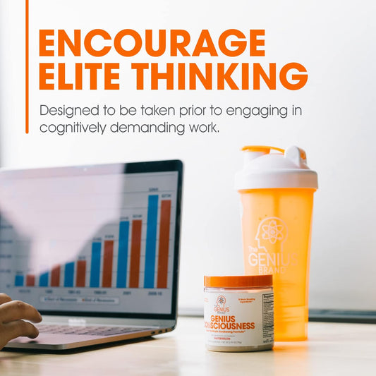 Genius Consciousness, Super Nootropic Brain Supplement Powder, Watermelon - Boost Focus, Cognitive Function, Concentration & Memory Booster - Alpha Gpc & Lions Mane Mushroom For Neuro Energy & Iq