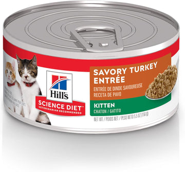 Hill'S Science Diet Kitten, Kitten Premium Nutrition, Wet Cat Food, Turkey Minced, 5.5 Oz Can, Case Of 24