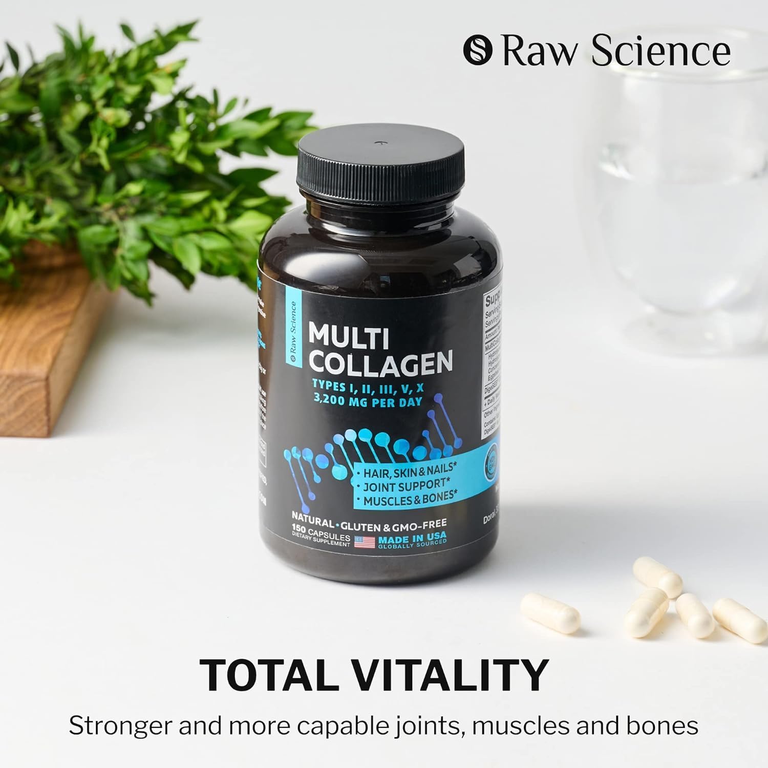 S RAW SCIENCE Vitamins for Hair, Skin, and Nails — Biotin & Collagen Drops 30000mcg 2oz and Multi Collagen Capsules 150pcs : Health & Household