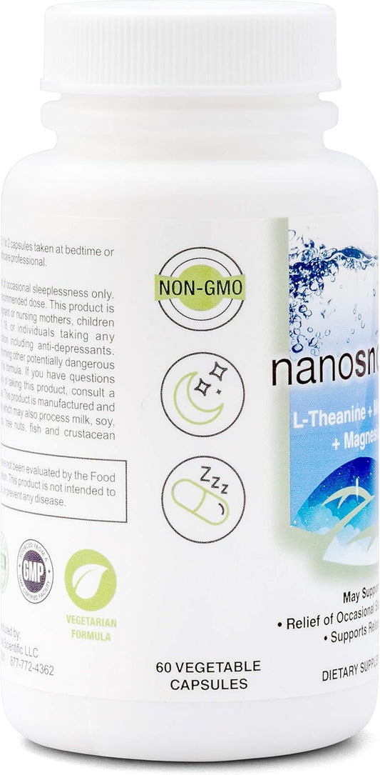 Biopharma Scientific Nanosnooze: Sleep Aid For Adults With Melatonin, Magnesium, L-Theanine, 30 Servings