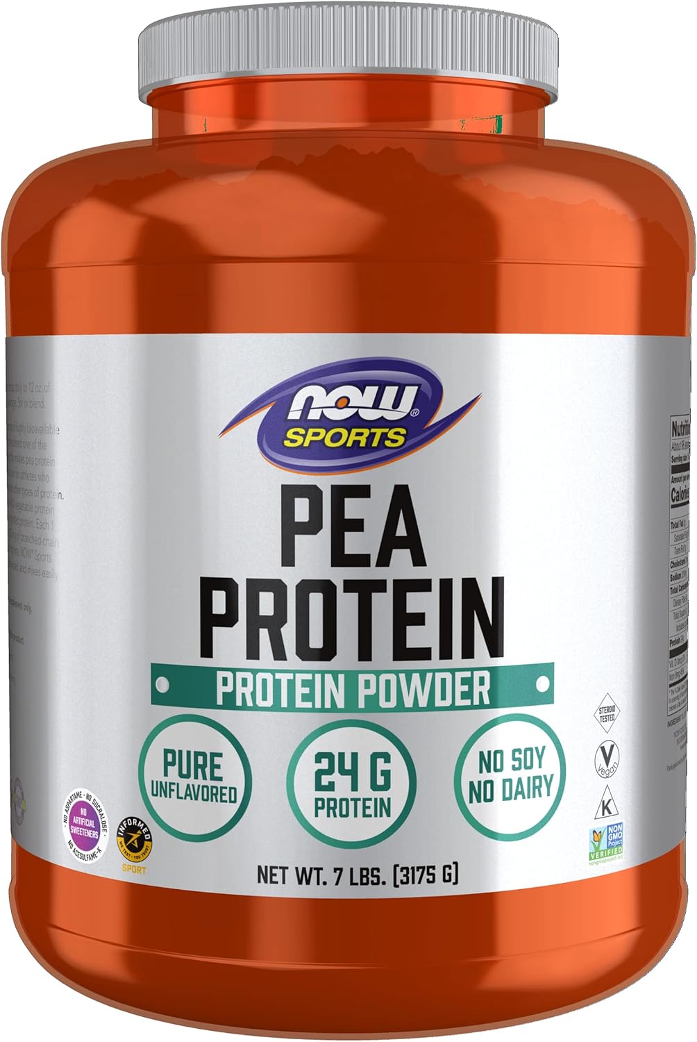 NOW Sports Nutrition, Pea Protein 24 g, Fast Absorbing, Unavored Powder, 7-