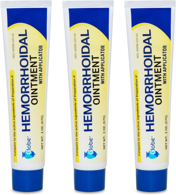 Hemorrhoidal Pain Relief Ointment 2 Oz (56G) Per Tube Hemorrhoid Treatment For Fast Acting Itch, Swelling, And Maximum Strength Pain Relief (3 Pack)