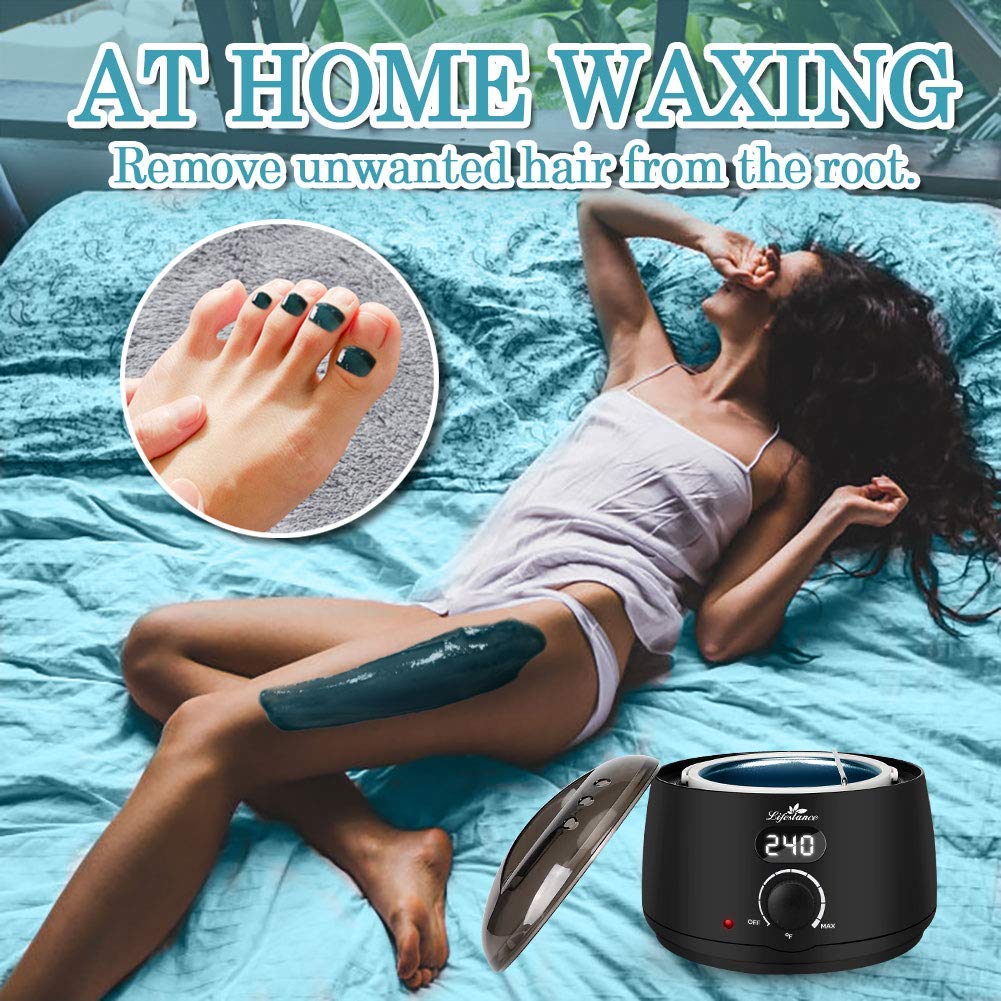 Lifestance Waxing Kit- L2 Digital Wax Warmer Hair Removal Machine- 4 Packs of Wax Beads(14.1 oz total) with 42 Items- Wax Pots Professional for All Hair Types- Eyebrow- Facial- Bikini : Beauty & Personal Care