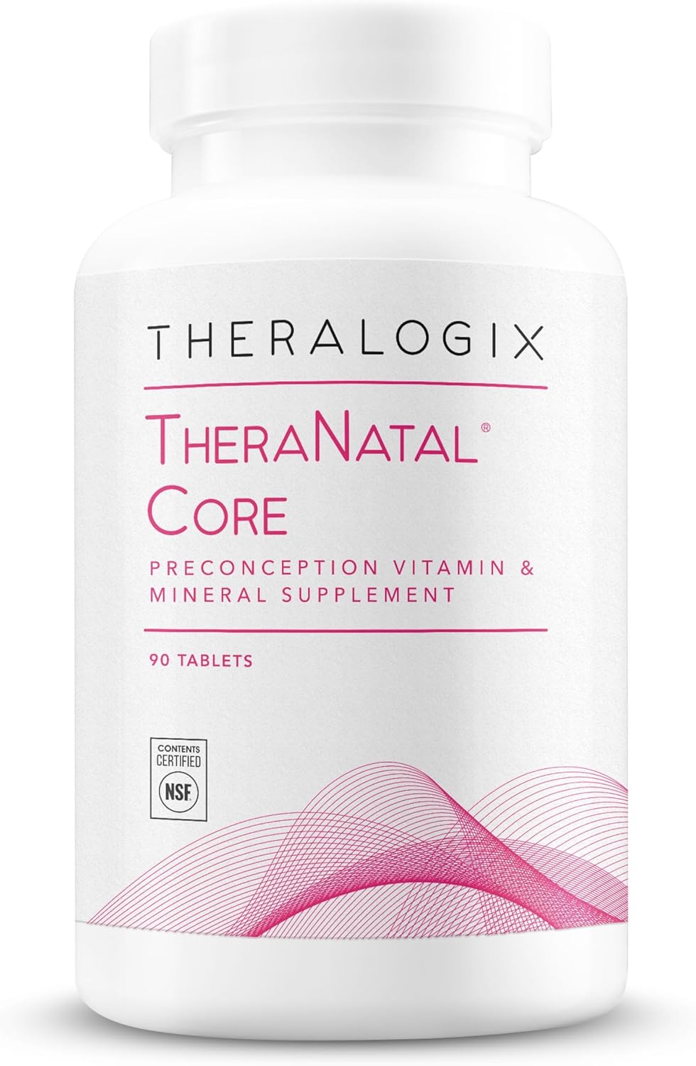 Theralogix Theranatal Core Preconception Vitamin Supplement - 90-Day Supply - Fertility Support Supplement With Folate, Vitamin D3, Choline & More* - Nsf Certified - 90 Tablets