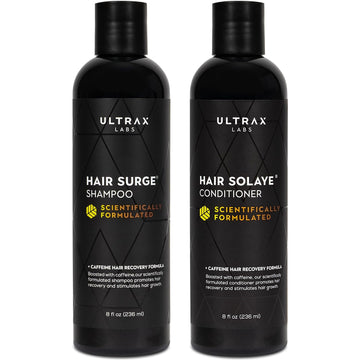 Hair Surge Shampoo (8 fl oz) Bundle With Hair Solaye Conditioner (8 fl oz) | Helps Thicken Hair and Reduce Breakage | Promotes Growth and Helps Strengthen Follicles | For Men and Women