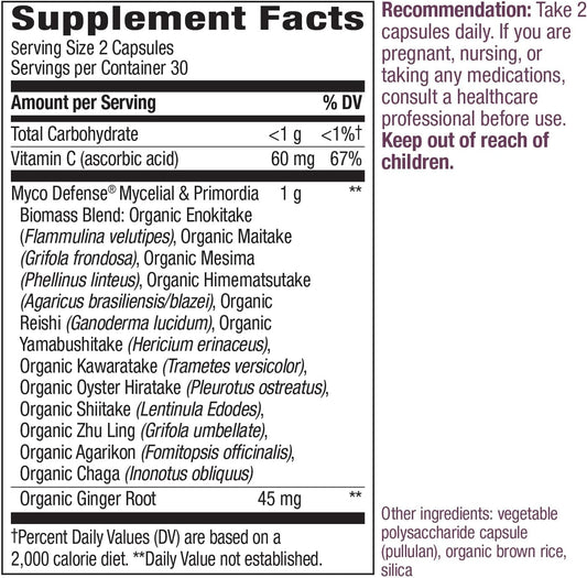 Nature's Way Myco Defense Premium Blend Mushroom Blend for Immune Support* Vegan 60 Capsules