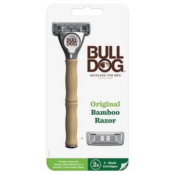 Bulldog Mens Skincare And Grooming Original Bamboo Razors For Men With A Natural Bamboo Razor Handle And 2 Razor Refills