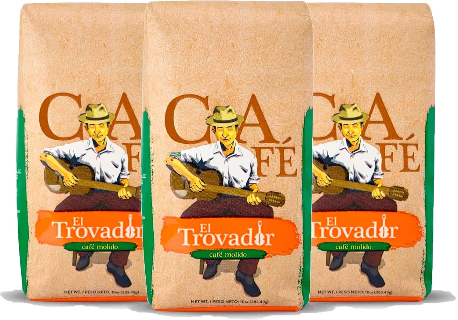 El Trovador Ground Coffee From Puerto Rico, Dark Roast, Bag (Pack Of 3)