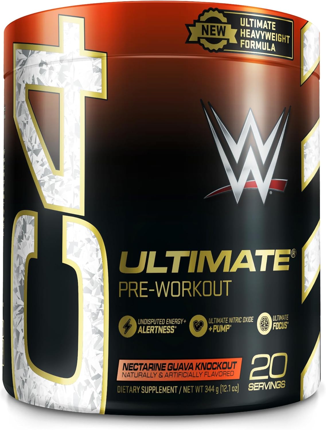 Cellucor C4 Ultimate X Wwe Pre Workout Powder Nectarine Guava Knockout - Sugar Free Preworkout Energy Supplement For Men & Women - 300Mg Caffeine + 3.2G Beta Alanine + Patented Creatines - 20 Servings