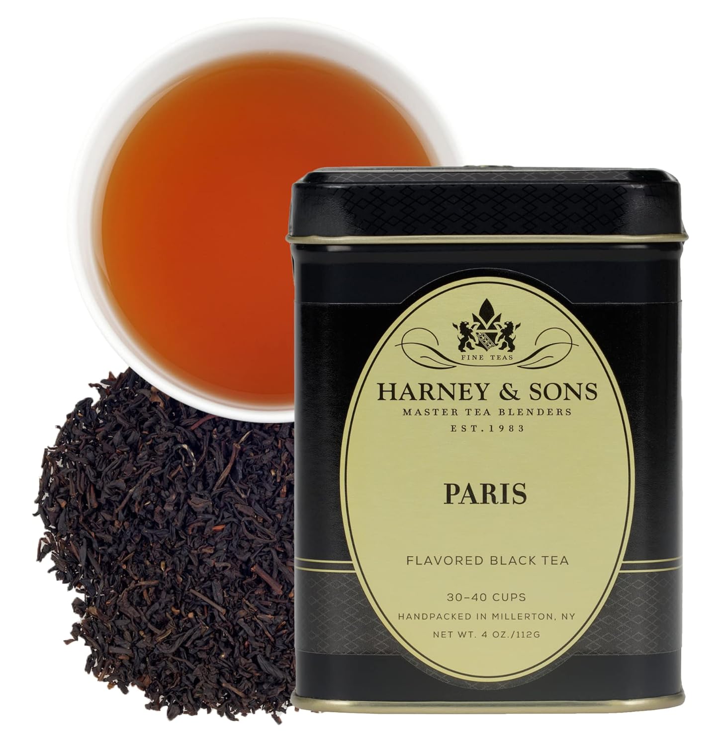 Harney & Sons Paris Tea , 4 Oz Loose Leaf Black Tea W/ Caramel And Fruit Flavors