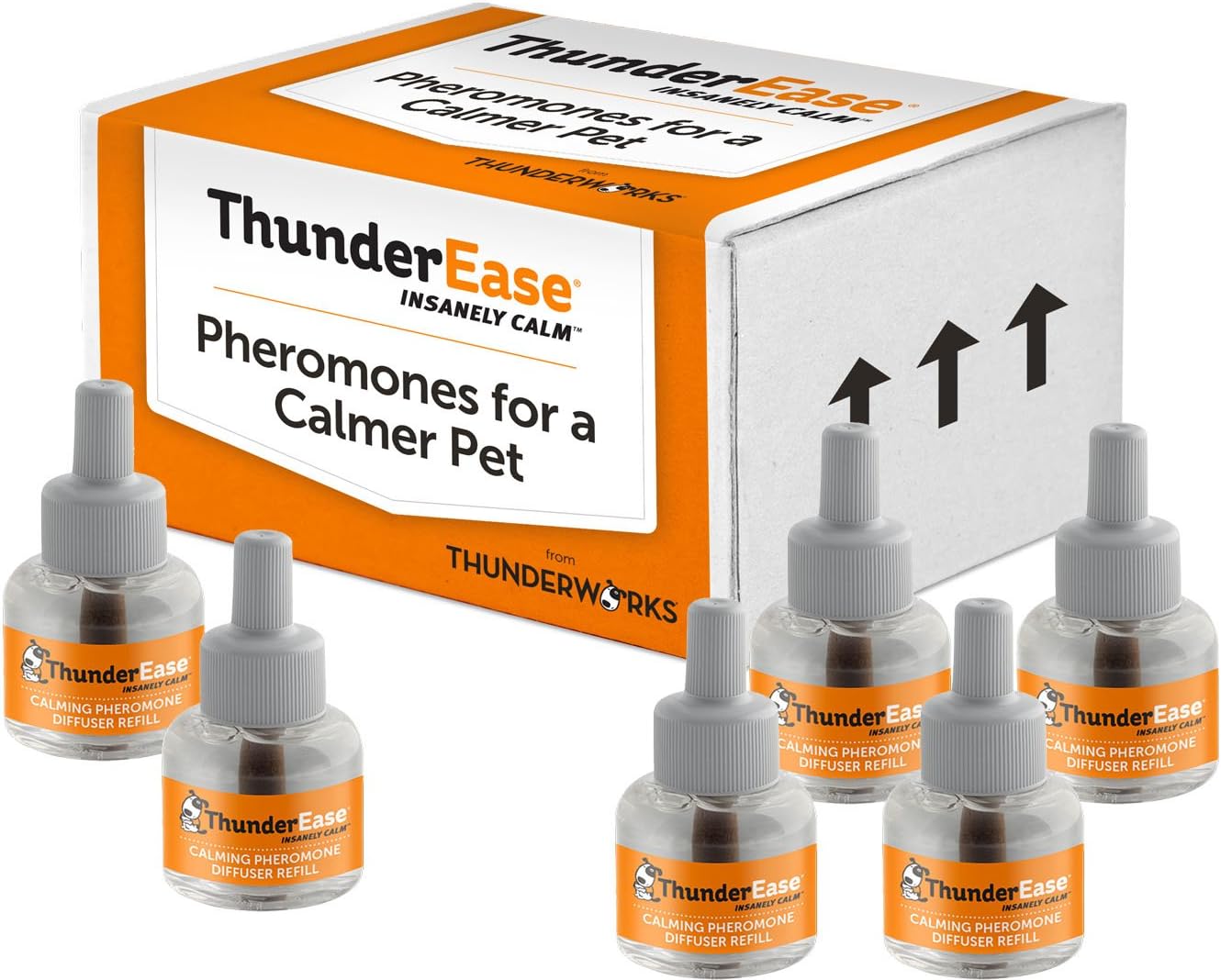 ThunderEase Dog Calming Pheromone Diffuser Refill | Powered by ADAPTIL | Vet Recommended to Relieve Separation Anxiety, Stress Barking and Chewing, and the Fear of Fireworks and Thunderstorms (180 Day