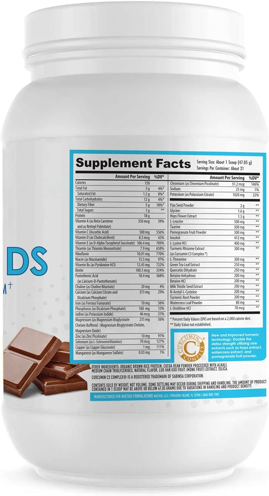 NuEthix Formulations Medipure DS with Rice Protein Phase 1 & 2 Detoxification System, Supplement to Help Support The Body?s Natural Detoxification Process, Chocolate (Non-Caffeinated), 21 Servings