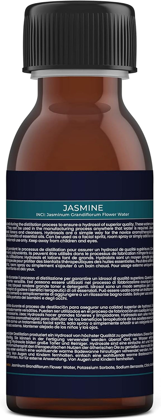 Mystic Moments | Jasmine Hydrosol Floral Water 125ml | Perfect for Skin, Face, Body & Homemade Beauty Products Vegan GMO Free