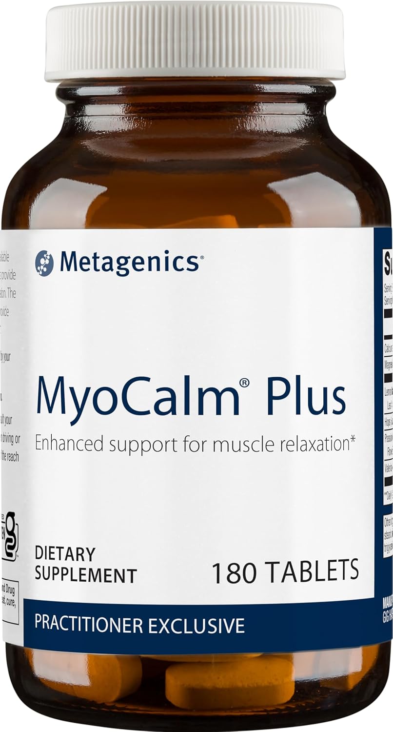 Metagenics Myocalm Plus - With Passionflower, Valerian Root, Magnesium & Calcium - Non-Gmo, Gluten-Free & Vegetarian - 60 Servings - 180 Tablets