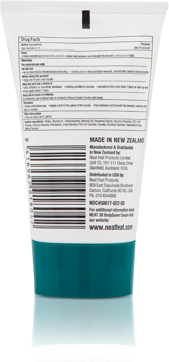 Neat 3B Body Saver Anti-Chafe And Sweat Rash Cream. Under Arm, Breast, Buttocks, Thighs And Groins 2.6 Fl Oz : Beauty & Personal Care