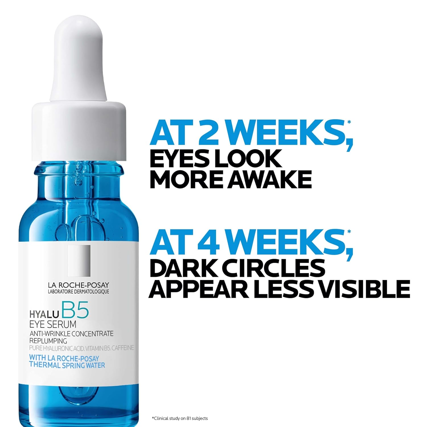 La Roche-Posay Hyalu B5 Eye Serum With Hyaluronic Acid & Caffeine For Dark Circles, Hydrating Serum For Dark Circles And Wrinkles With Roller Ball Applicator, Replumps Under Eye, Fragrance Free : Beauty & Personal Care