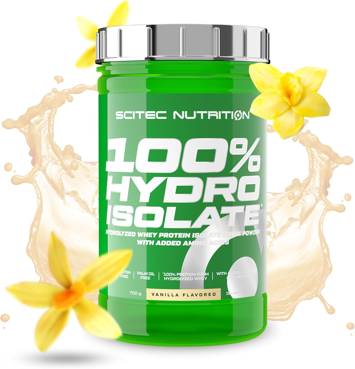 Scitec Nutrition 100% Hydro Isolate – Hydrolyzed Isolate With Glutamine & Arginine – Sugar-Free, Gluten-Free – Post-Workout Recovery, 700 G, Vanilla