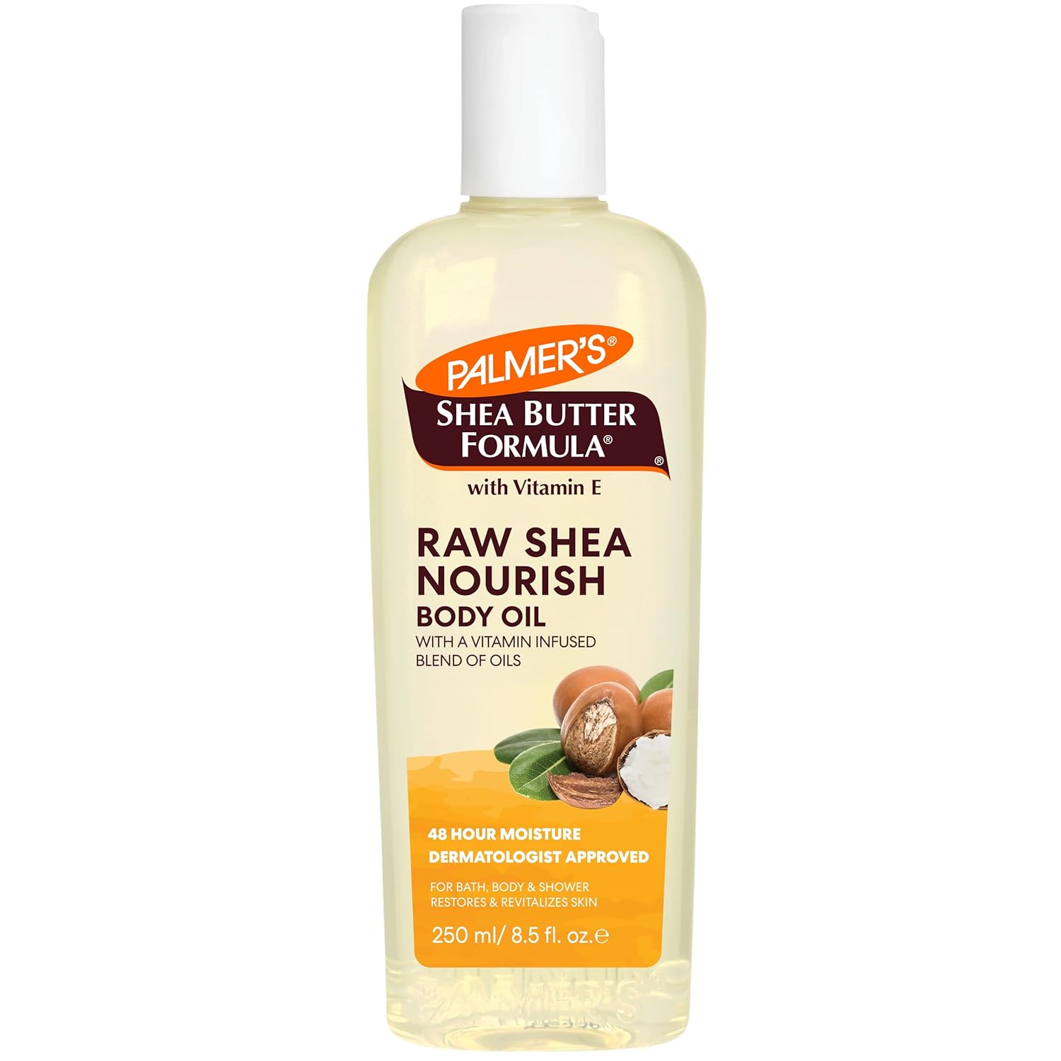 Palmer's Shea Formula Raw Shea Body Oil with Vitamin E, Deep Body Moisturizer to Soothe & Nourish Dry, Sensitive & Eczema-Prone Skin, 8.5 oz