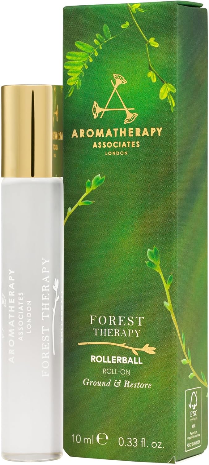 Aromatherapy Associates Forest Therapy Rollerball 10Ml -100% Natural, London Hand Crafted Roll On - Support, Cleansing, Restorative Ho Wood, Forest Bathing, Uplifting Pink Pepper, Cypress