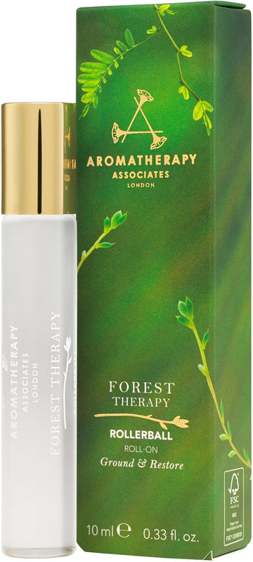 Aromatherapy Associates Forest Therapy Rollerball 10Ml -100% Natural, London Hand Crafted Roll On - Support, Cleansing, Restorative Ho Wood, Forest Bathing, Uplifting Pink Pepper, Cypress