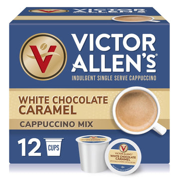 Victor Allen'S Coffee White Chocolate Caramel Flavored Cappuccino Mix, 12 Count, Single Serve Coffee Pods For Keurig K-Cup Brewers