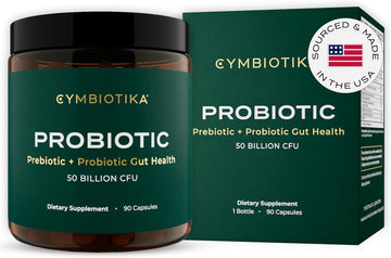 Cymbiotika Probiotic + Prebiotic, 60 Billion Cfu - 19 Strains, Gut Health Supplement For Women & Men, Immune Support, Digestive Health, & Gut Balance, 90 Capsules, 1 Month Supply, Made In Usa